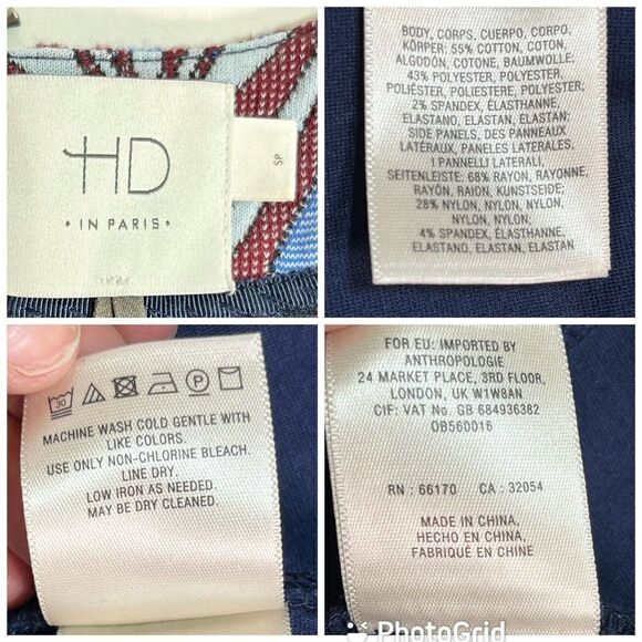 Anthropologie HD in Paris Blue Cleo Jacquard Sheath Knit Panel Dress Sz Small - Picture 8 of 14